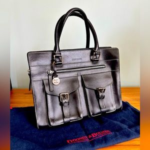 Authentic Dooney & Bourke Satchel in Black Smooth Leather